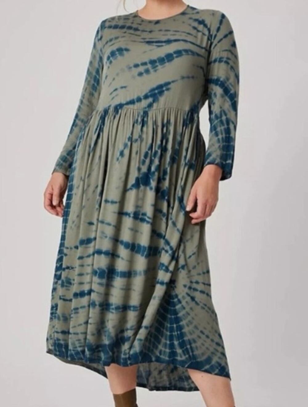 Anthropologie Dolan Sz XL Eliska Tie Dye Midi Dress Boho Gypsy Lagenlook